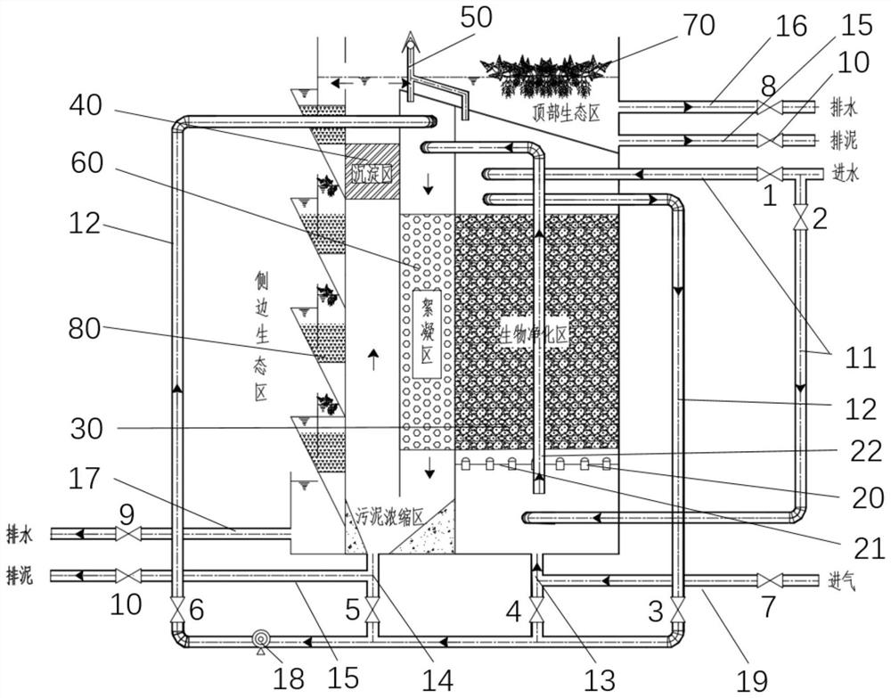 Bi-directional flow aerated biological ecological pool