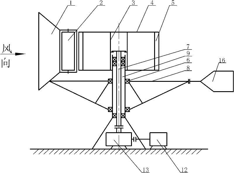 Wind collecting double-click type wind wheel vertical shaft wind power generator