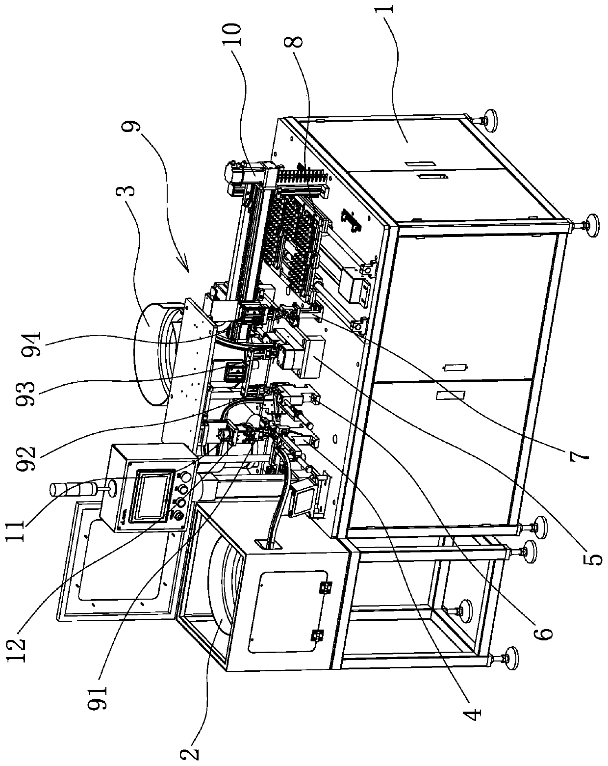 Automatic pipe inserting and external sleeving assembling machine