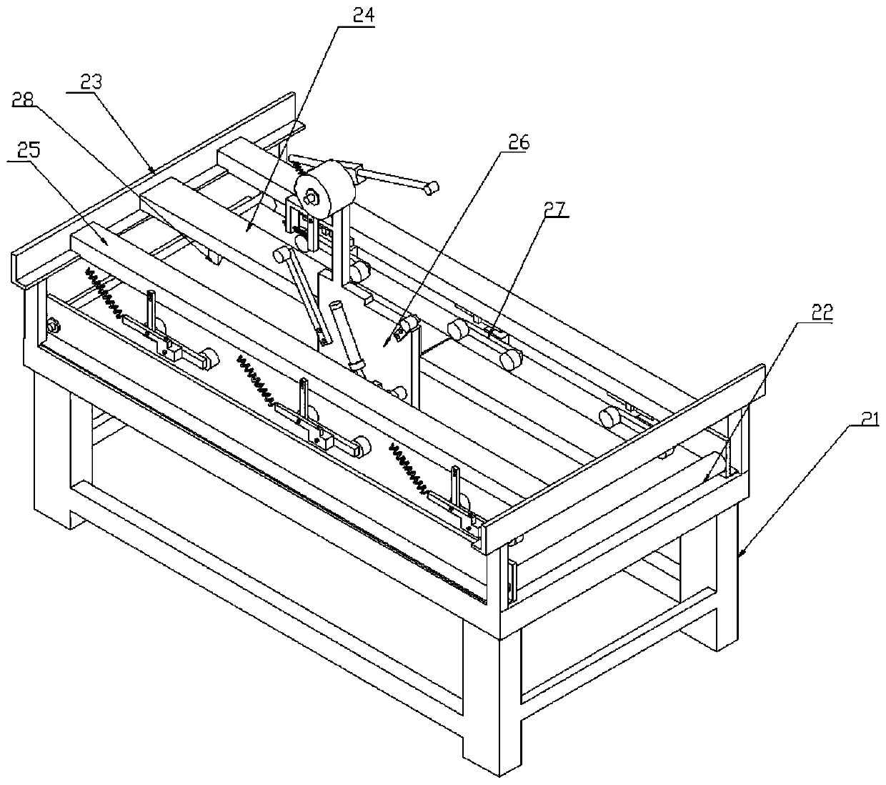 Easy-to-tear tape sticking device for color-printed packaging box