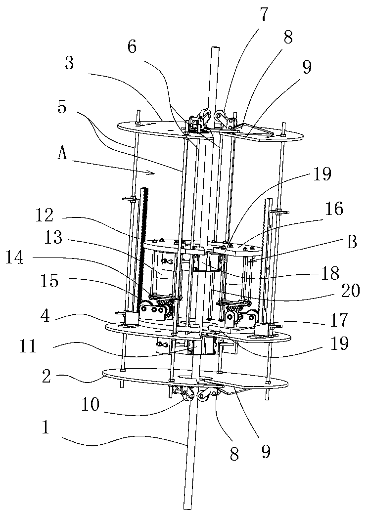 Automatic climbing device for gate steel wire rope