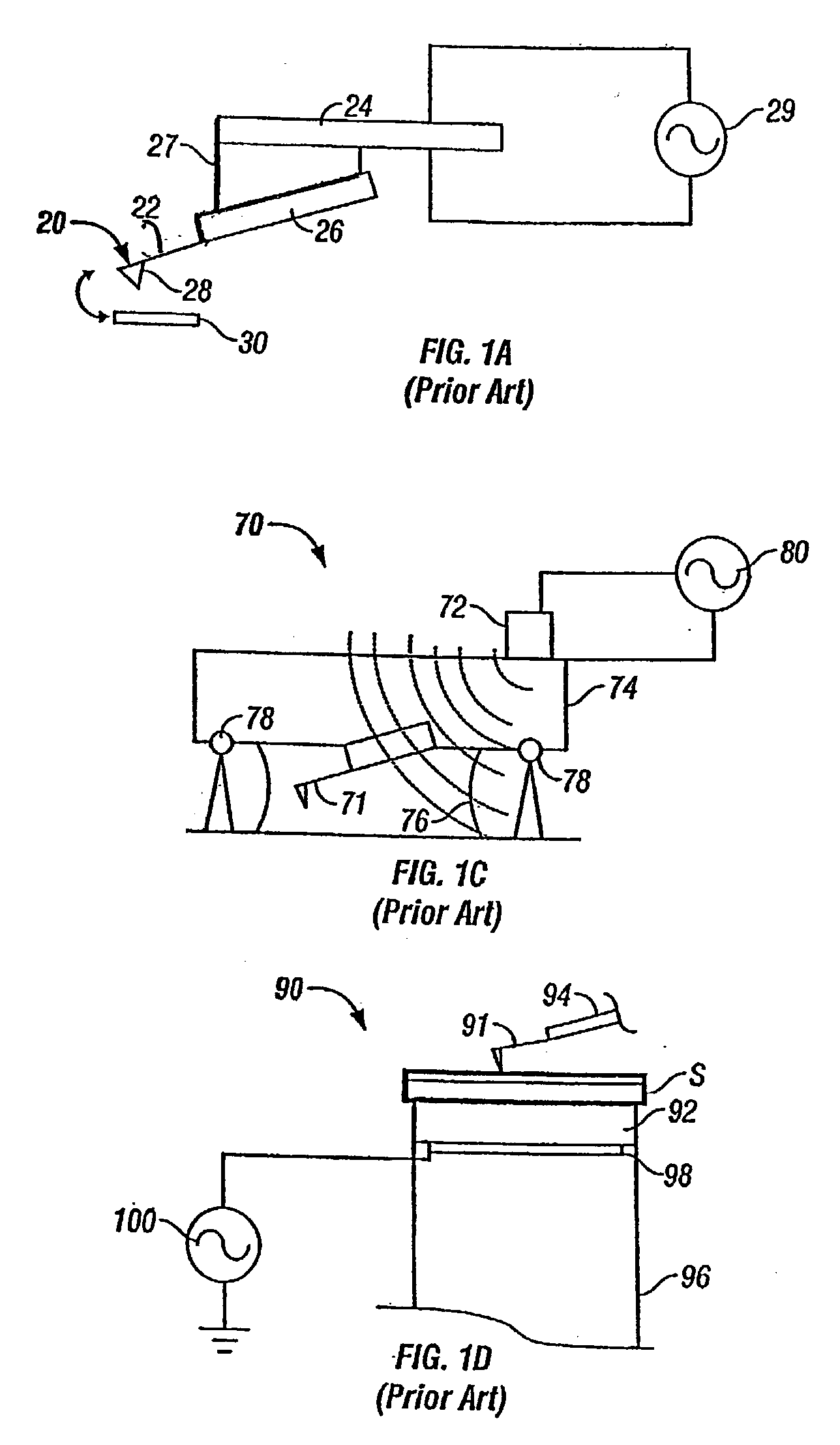 Method and apparatus for the actuation of the cantilever of a probe-based instrument