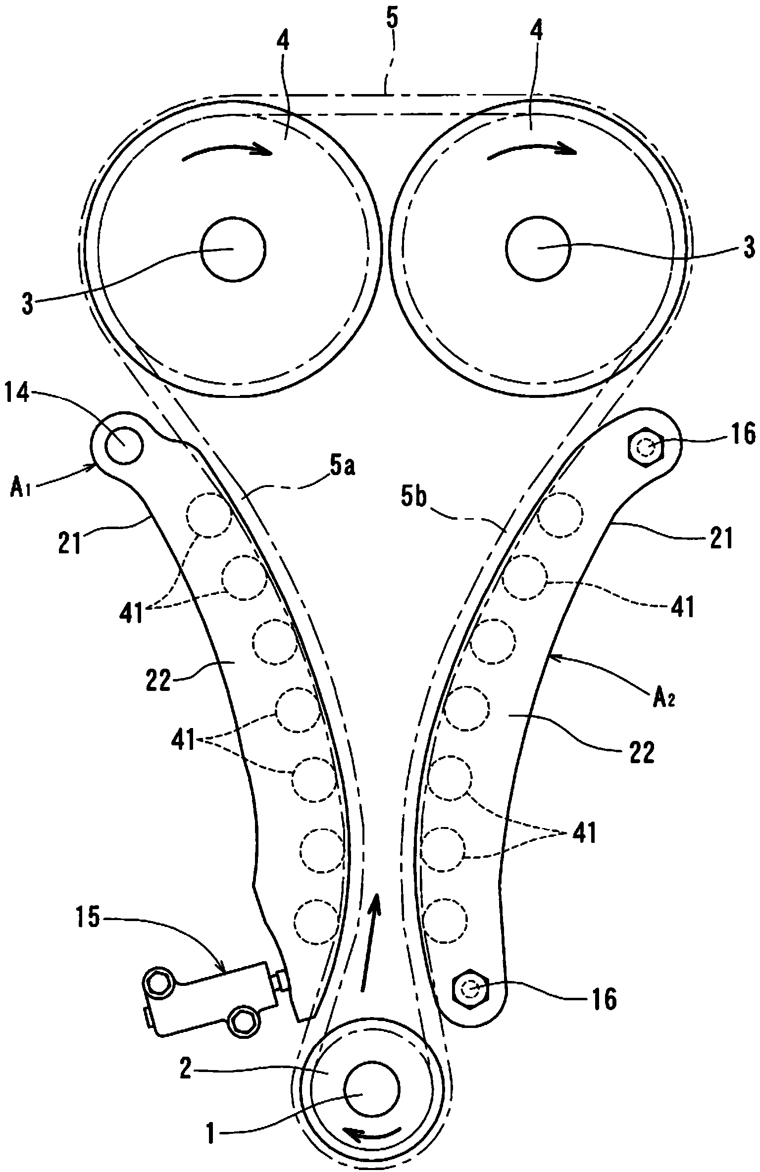 Chain drive device for camshaft drive