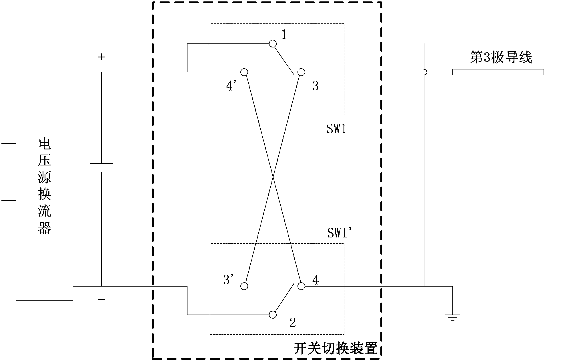 Power transmission system for improving transmission capability of alternating-current circuit through using voltage source current converting technology