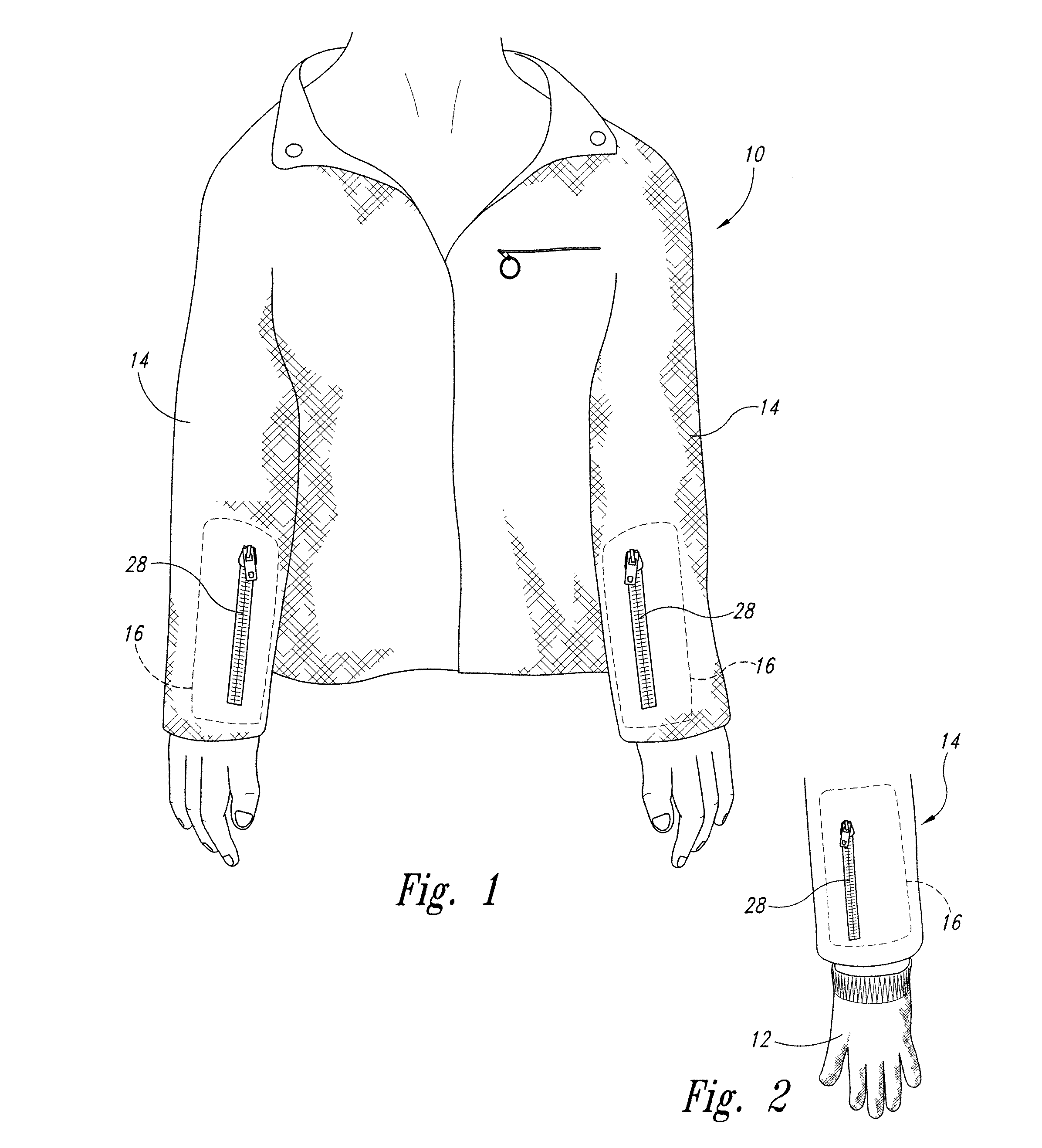 Outerwear with retractably-tethered hand covering