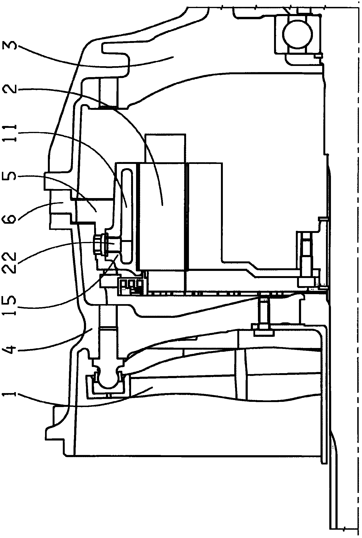 Electric machine comprising a stator support for a hybrid drive train