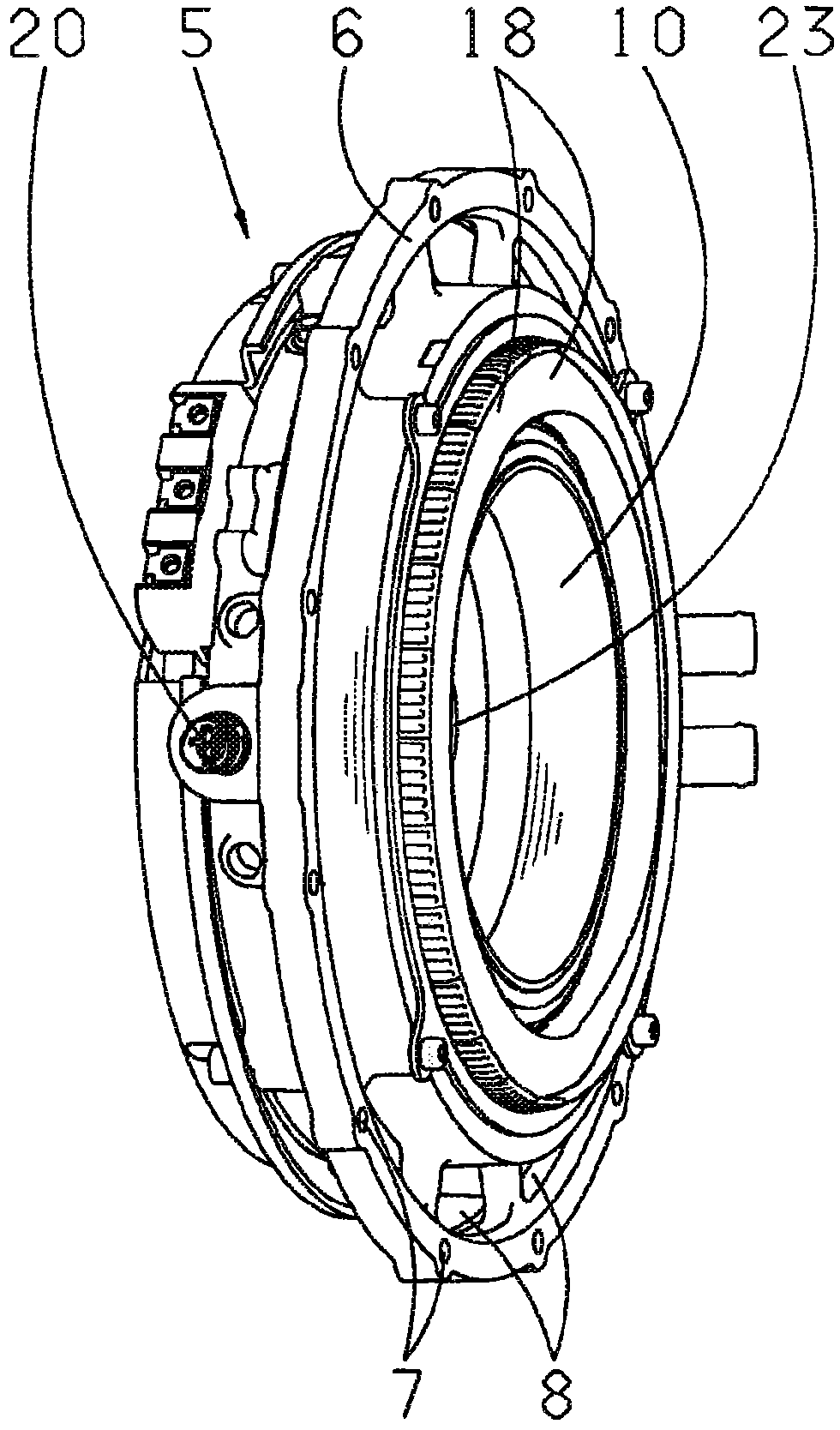 Electric machine comprising a stator support for a hybrid drive train