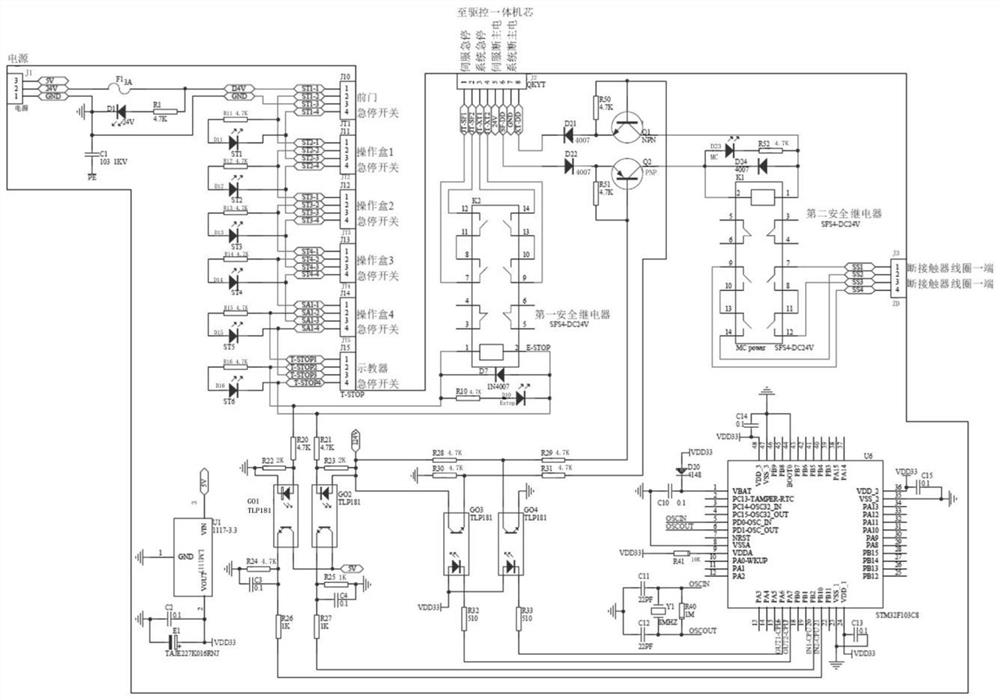 An emergency stop control method and system for a robot