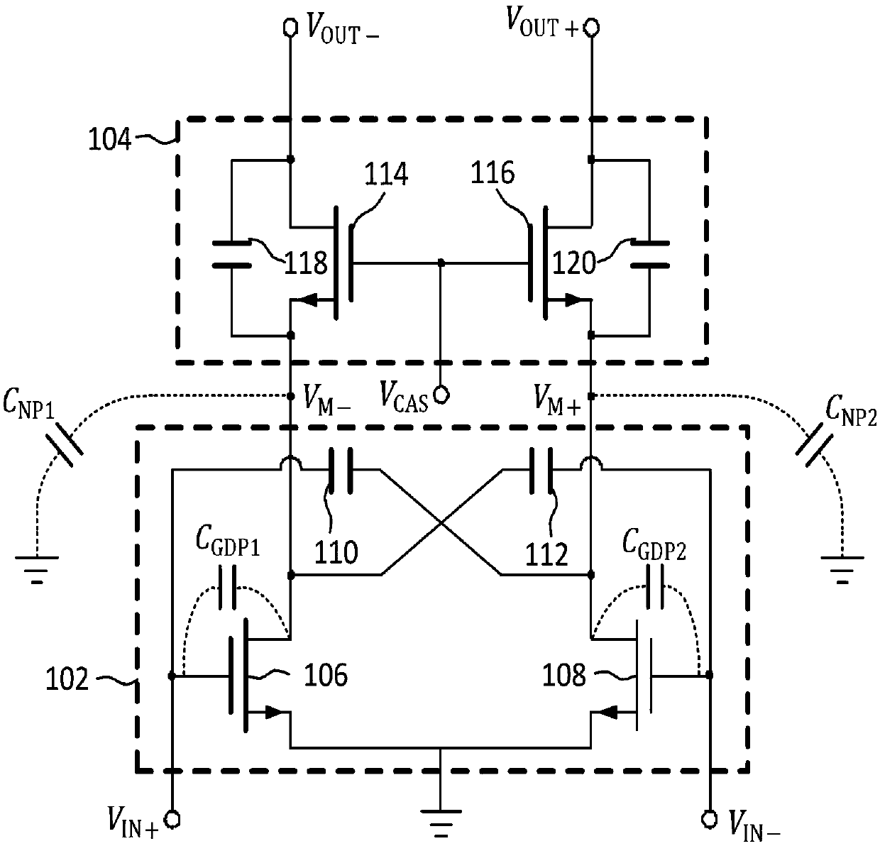 Neutralizing bootstrap cascode amplifier suitable for millimeter-wave power amplification