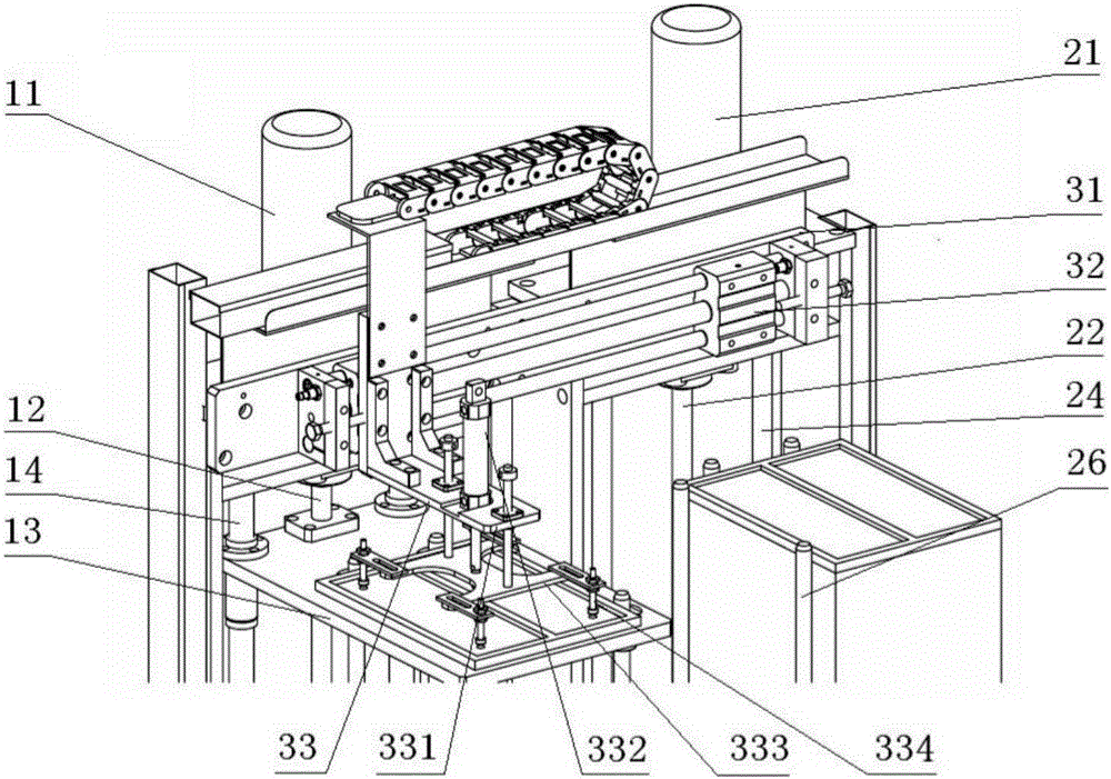 Lifting type charging tray feeding and discharging equipment
