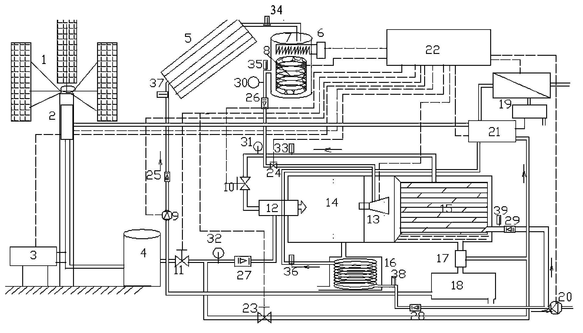 Solar line focusing-wind energy synergetic ultrasonic sea water desalting device and method