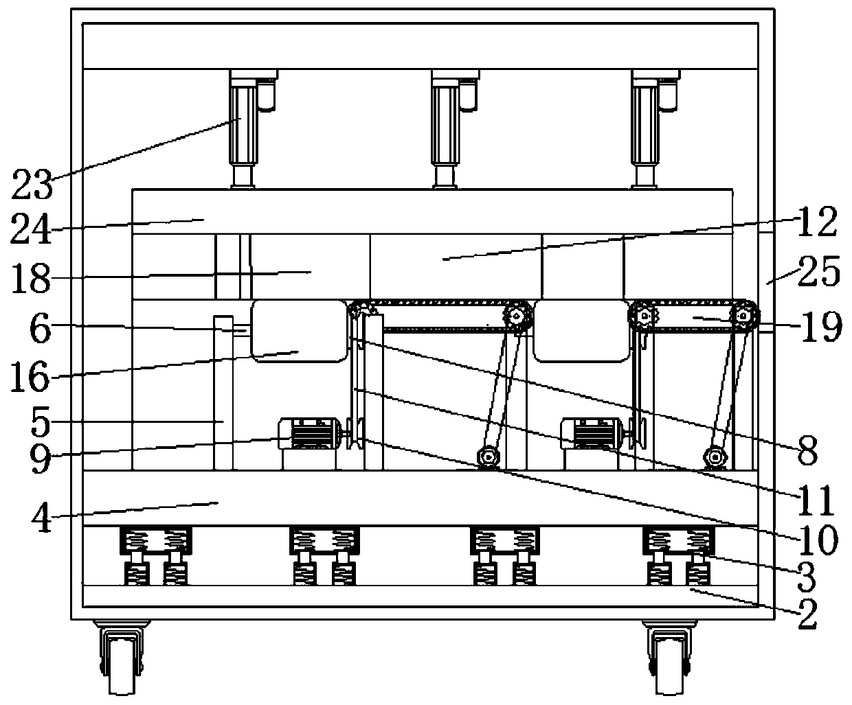 An automatic sorting and conveying device for processing