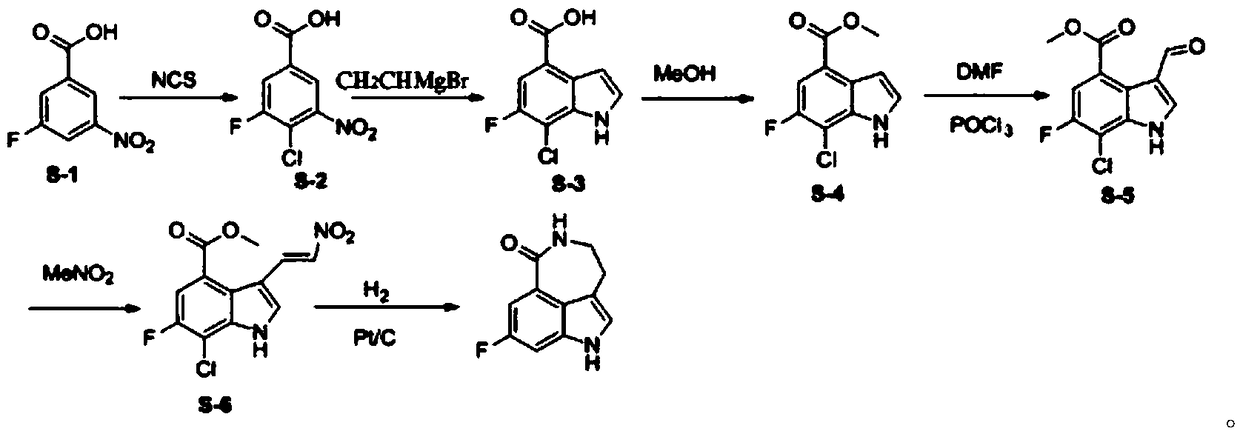 A kind of preparation method of key intermediate of anti-ovarian cancer drug rucaparib