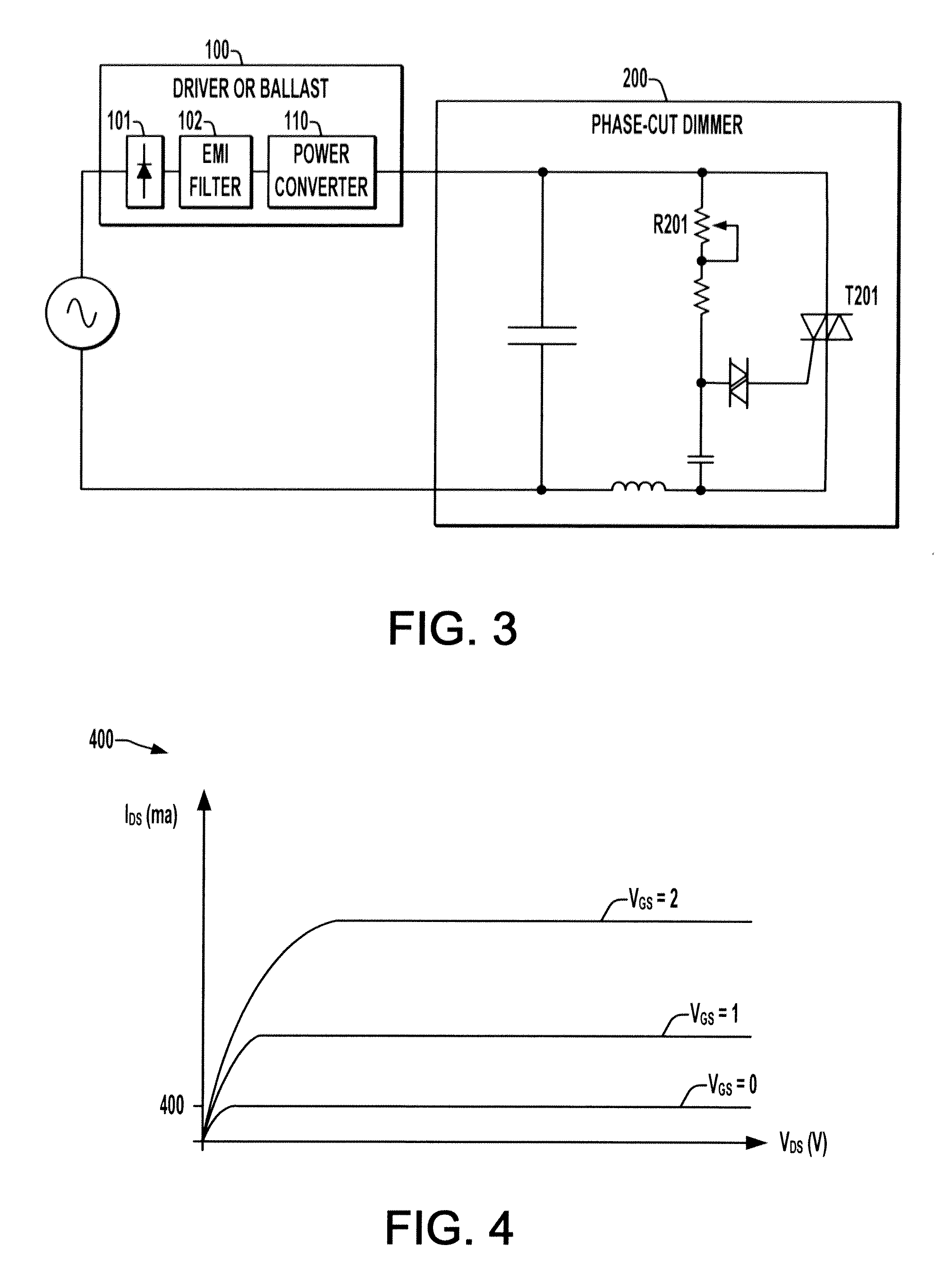 Lighting power circuit with peak current limiter for EMI filter