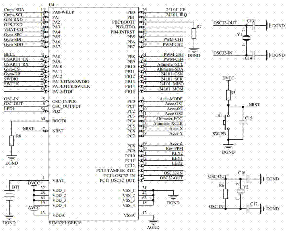 Automatic navigation flight control system based on cross-flow fan