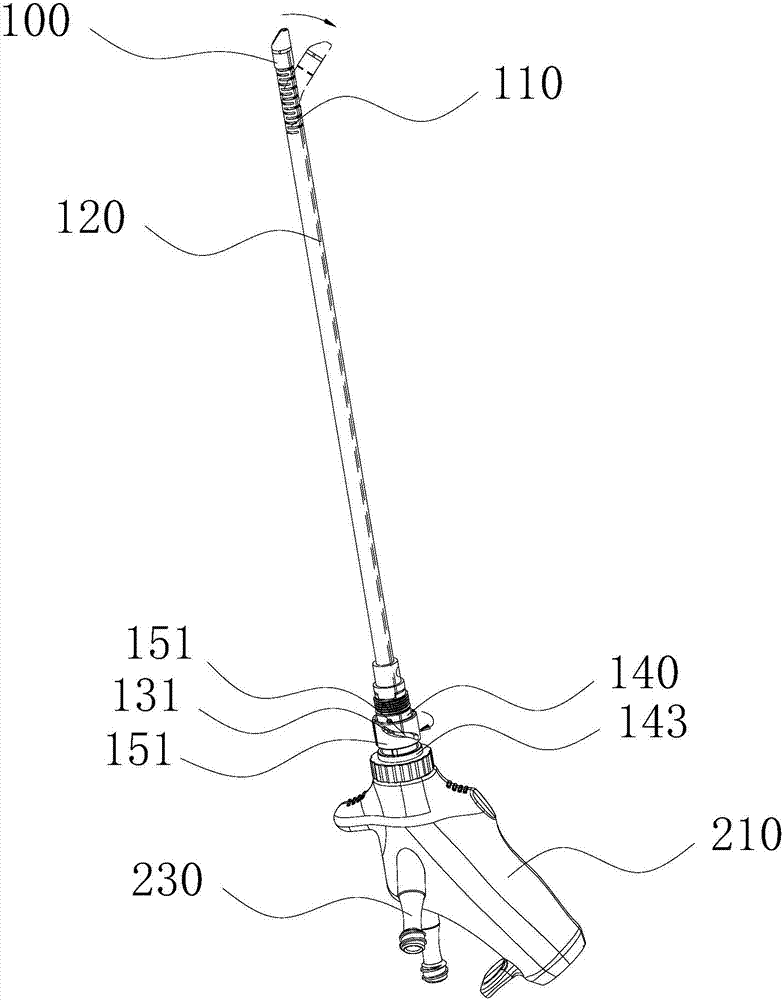 Electronic cystoscope with rotatable inserting head