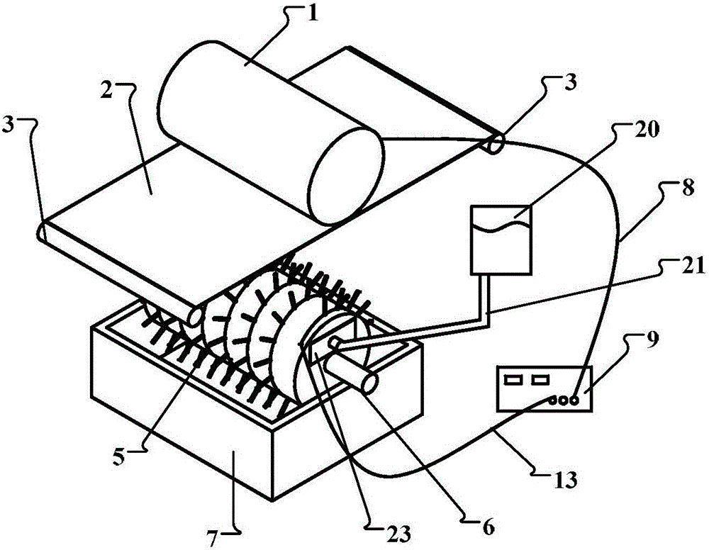 Cylindrical-surface spiral-line-array-distribution-mode electrostatic spinning nozzle