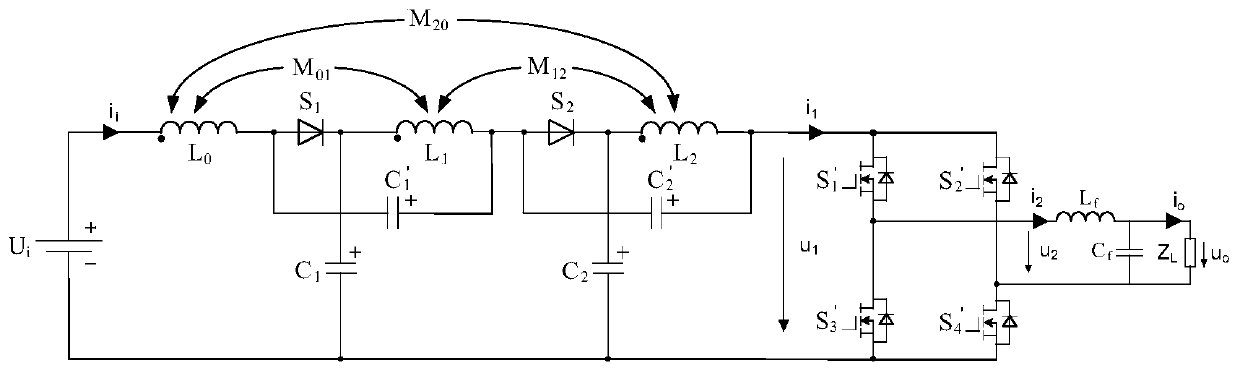 Single-stage single-phase voltage-source converter with cascaded magnetically integrated switch-capacitance network