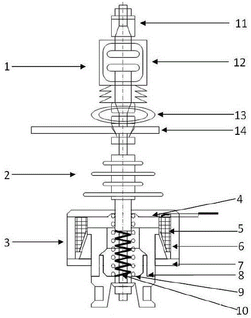 Single-phase magnetic operating mechanism vacuum circuit breaker and intelligent vacuum circuit breaker system