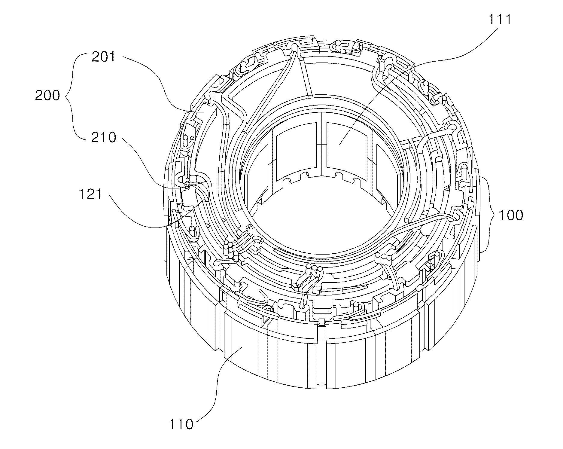 Guide Member for Motor and Stator and Motor Including the Same