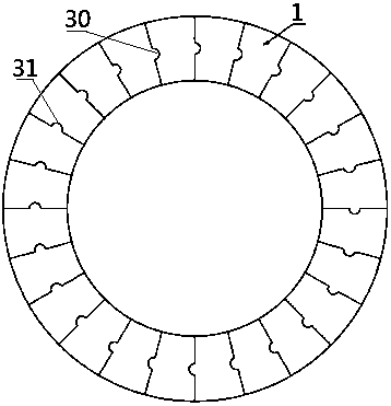 Gas stopping brick lining of titanium tetrachloride boiling chlorination furnace and furnace building method