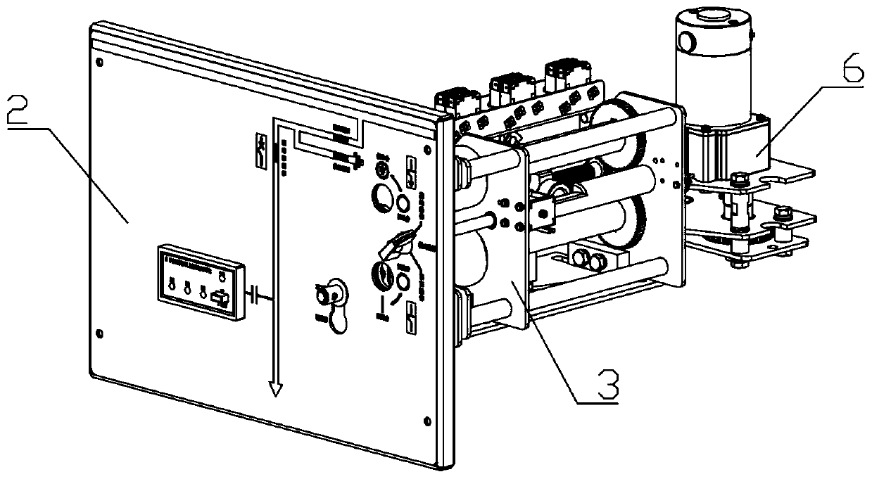 A manual and electric modular three-position mechanism and interlock