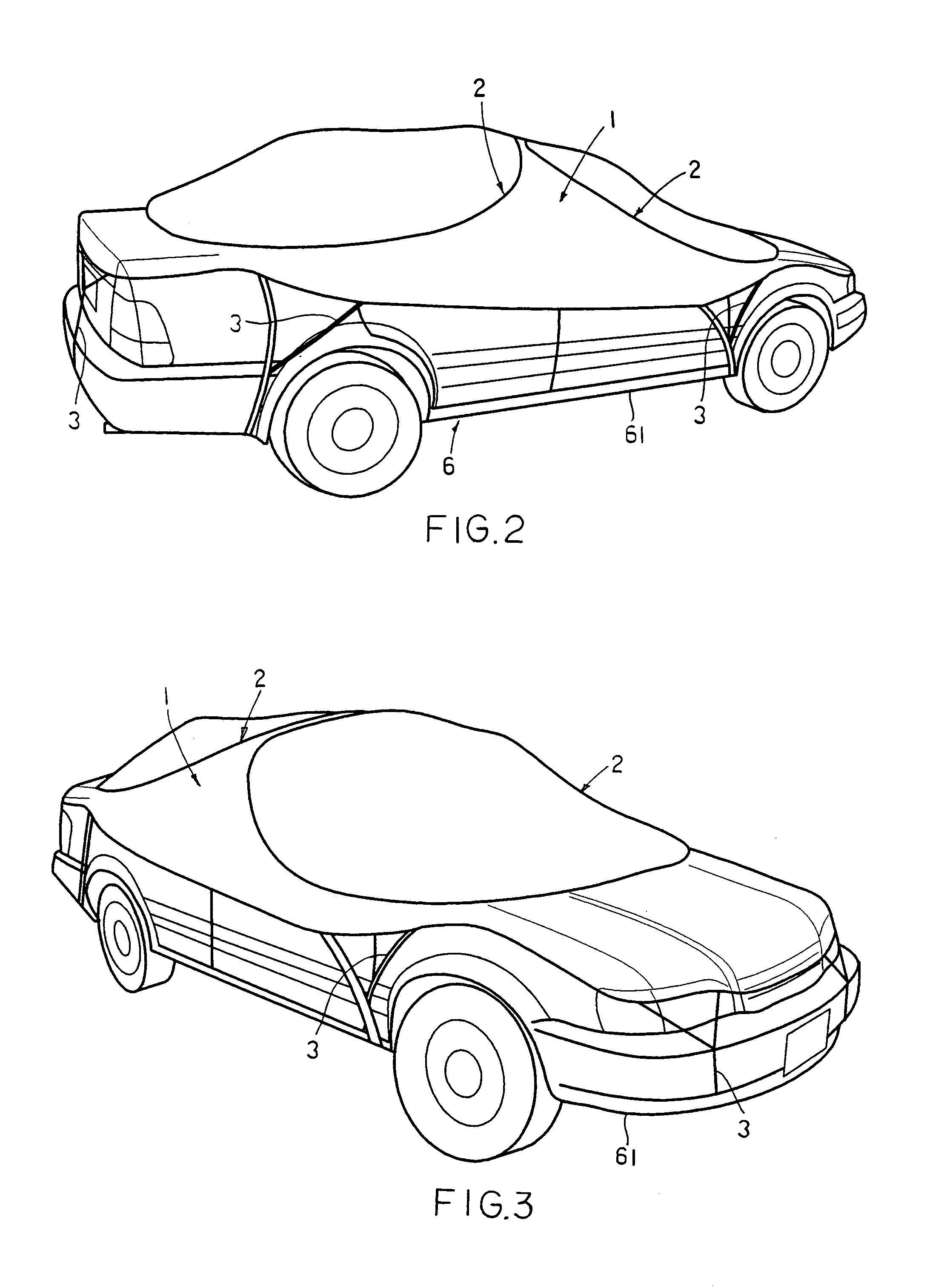 Protective cover for motor vehicle