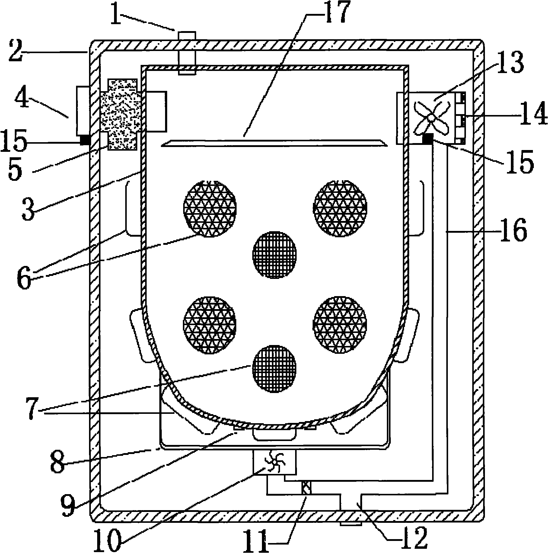Multifrequency phased ultrasonic clothes cleaning and dehydration method and device
