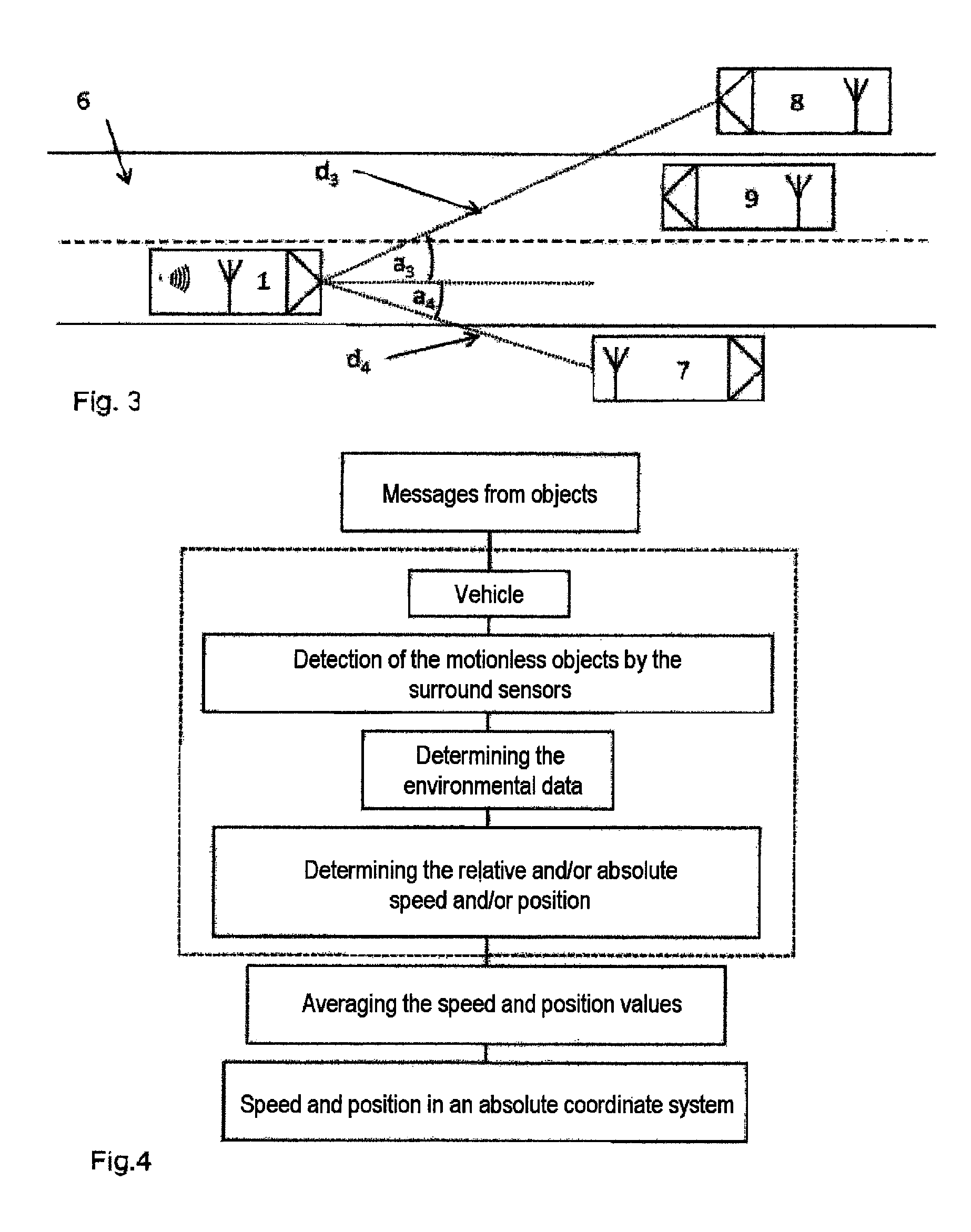 Method and device for determining the speed and/or position of a vehicle