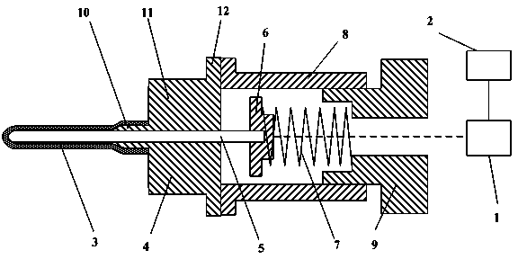 High-pressure pilot-operated type pneumatic electromagnetic-valve valve element displacement measurement device and method