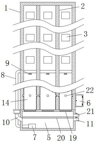 High-rise household garbage classification and transportation device