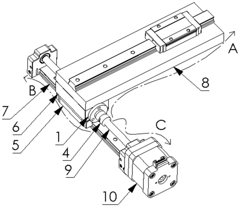 Vibration reduction and noise elimination nut device and linear motion system adopting device