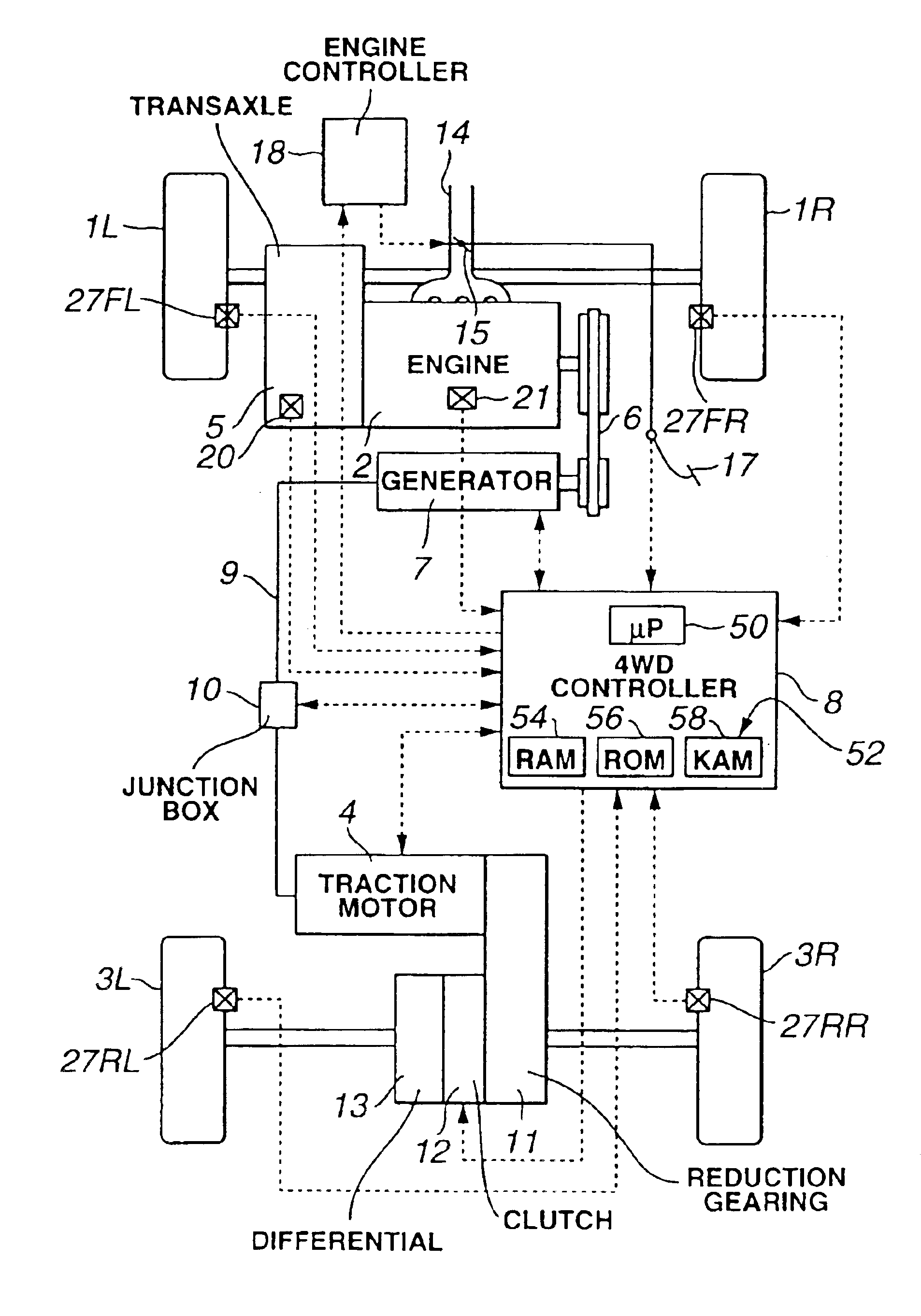 Control for vehicle including electric motor powered by engine driven generator