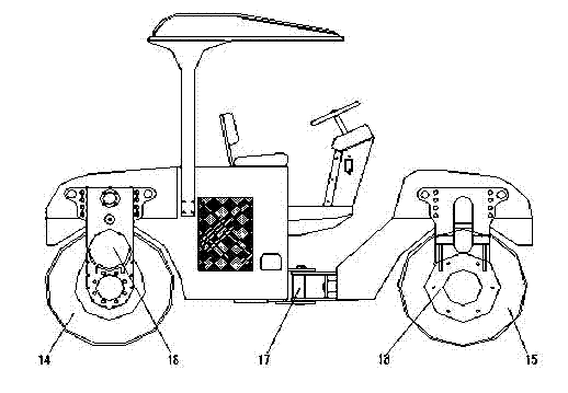 Mechanical-side drive fork-type roader roller