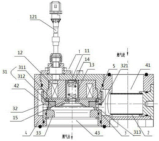 Electric control gas injection valve for engine
