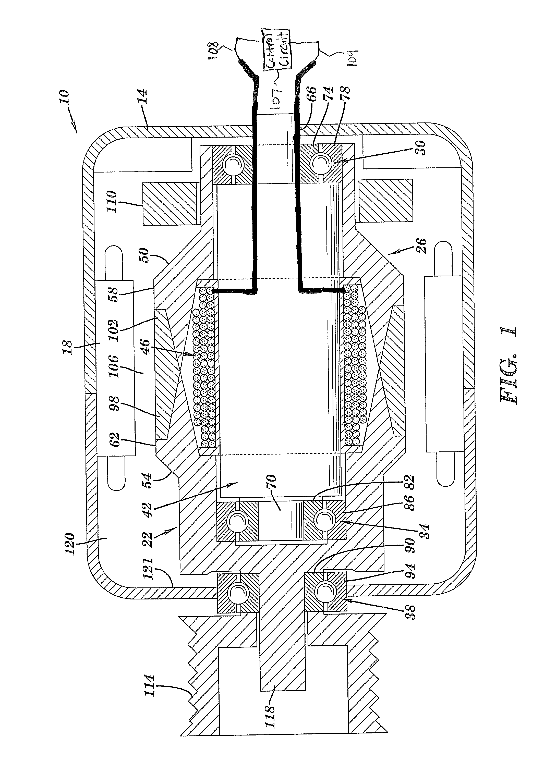 Brushless electric machine with stationary shaft and method of making same