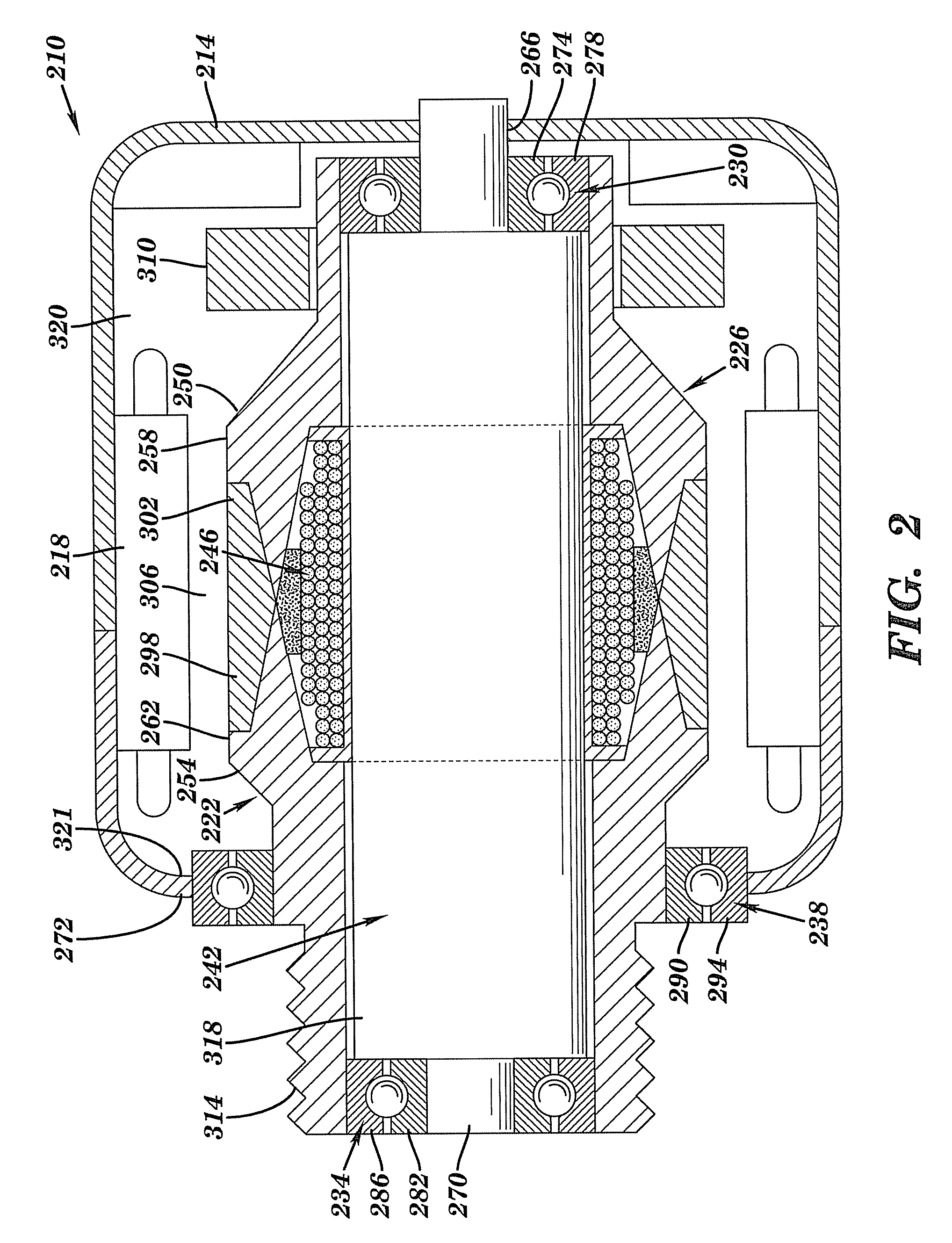 Brushless electric machine with stationary shaft and method of making same