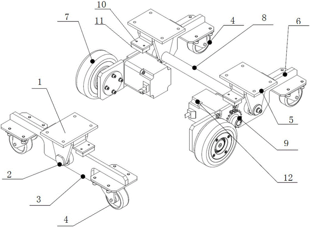 Ground-adaptive differential-drive floating wheel system