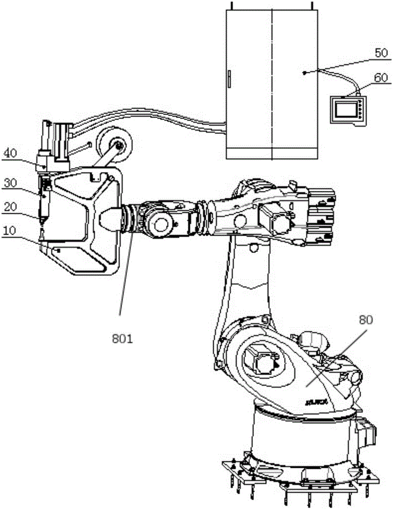 Robot locking and riveting system and precise servo riveting machine thereof