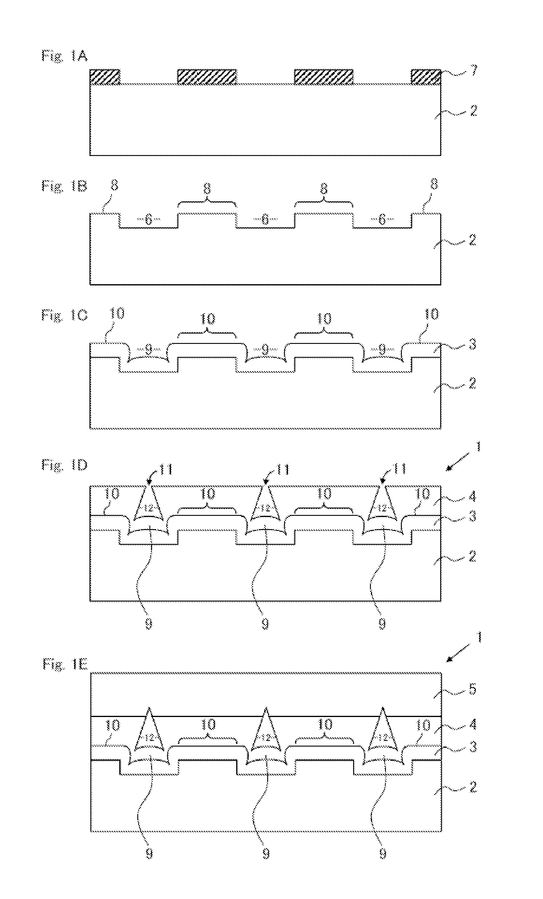 Method of Producing Template for Epitaxial Growth and Nitride Semiconductor Device