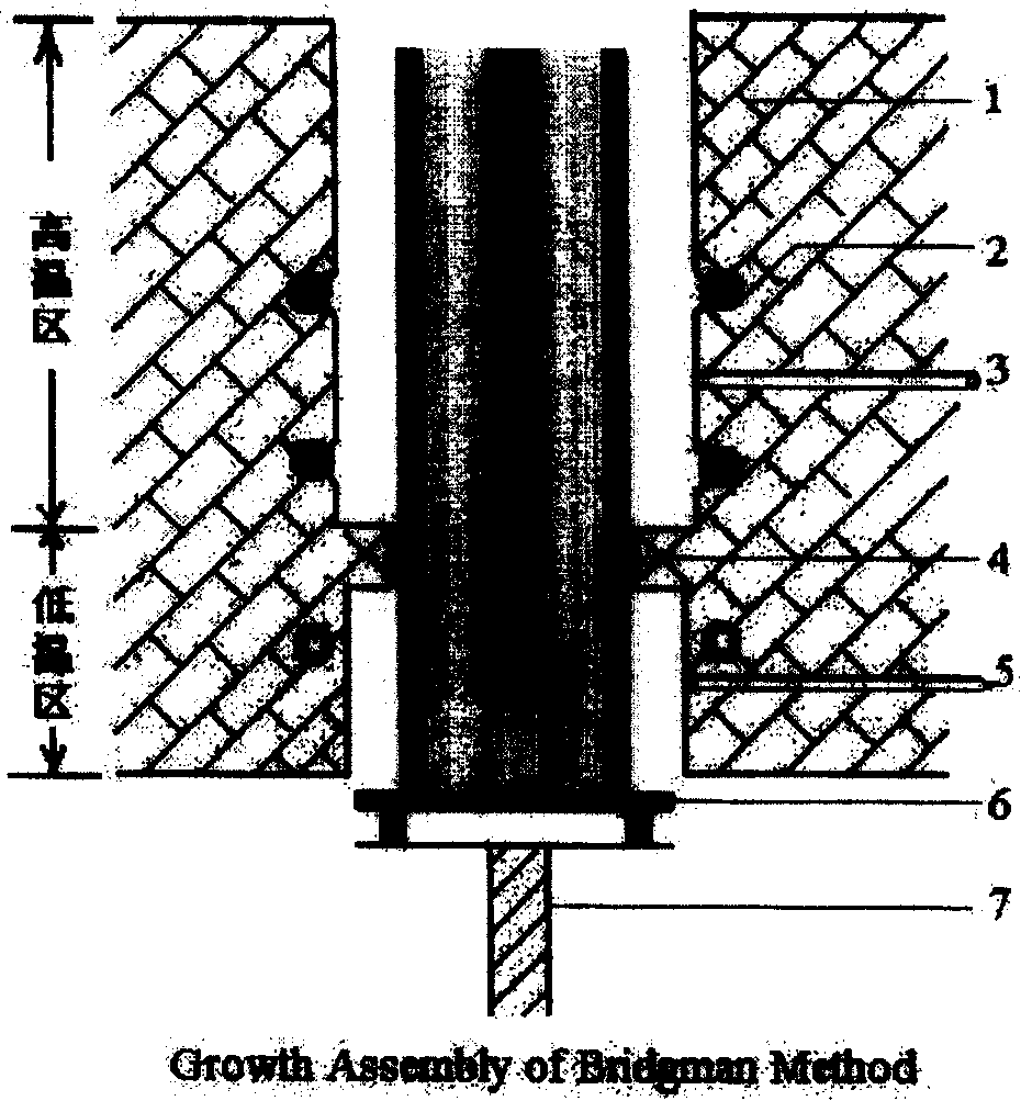 Process for growing lanthanum chloride crystal by falling method of antivacuum crucible