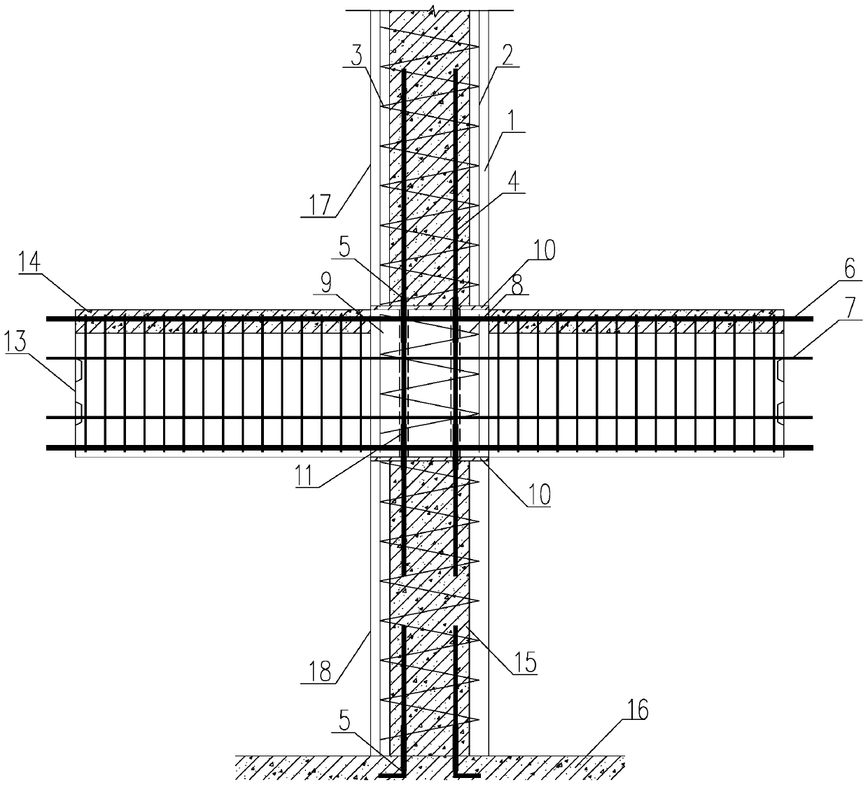 Prefabricated column of assembly type concrete building structure and beam and column joint with same