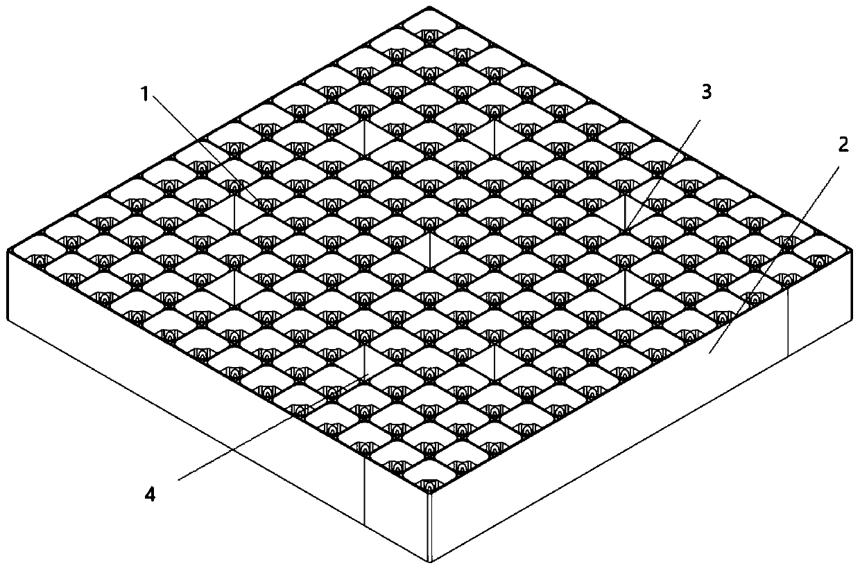 Strip-lattice cell combined type positioning grid