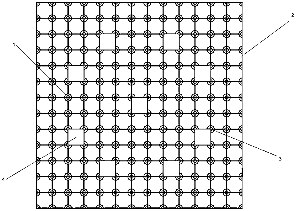 Strip-lattice cell combined type positioning grid
