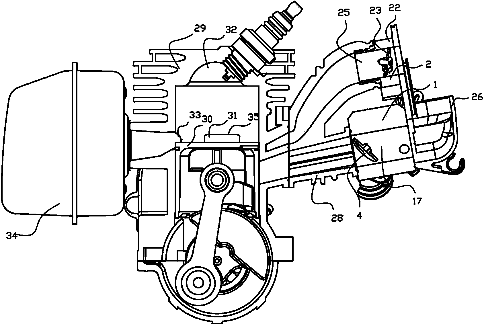 Carburetor with air channel