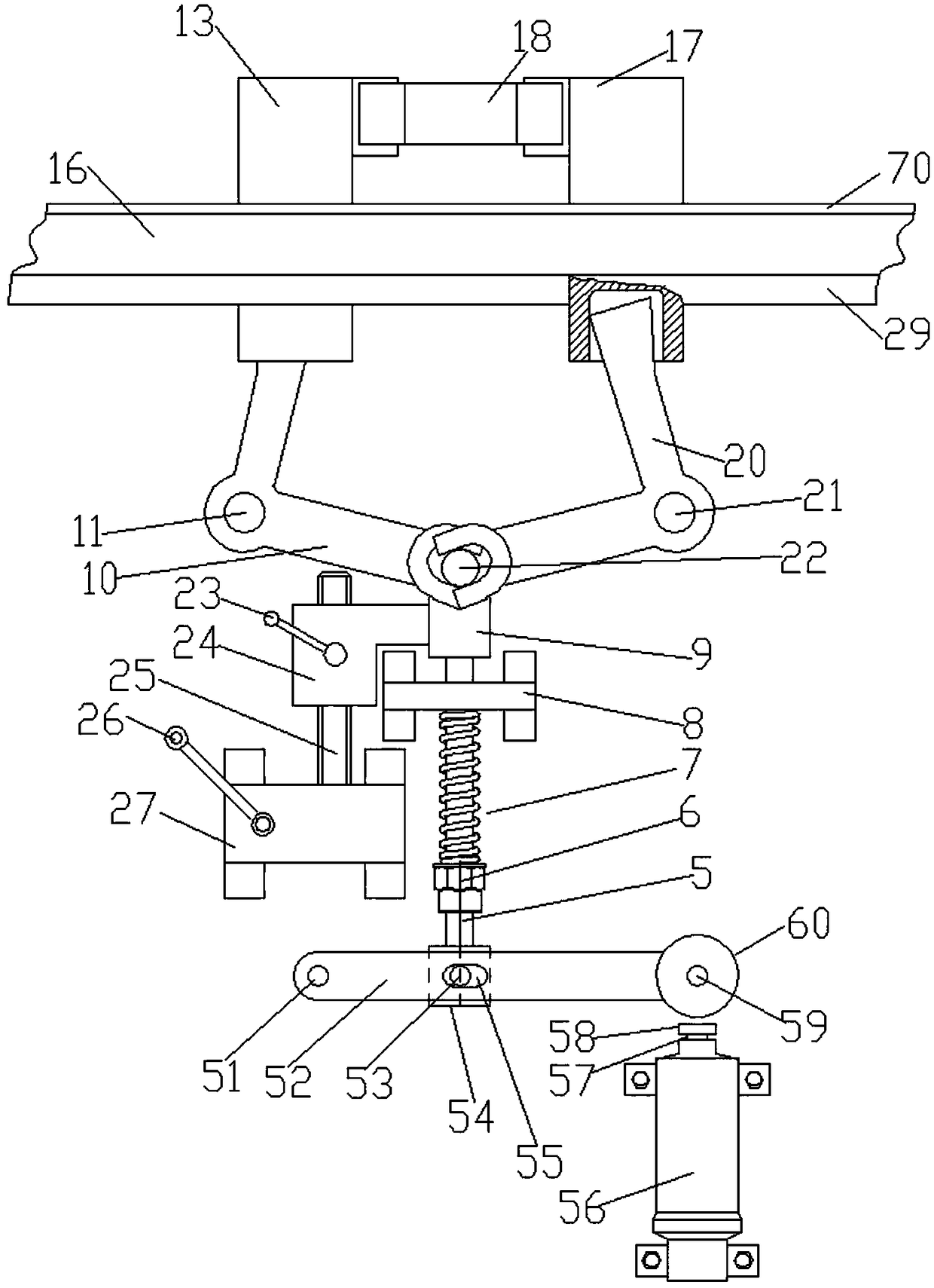 Rack and pinion lifting equipment horizontal electromagnetic lever safety brake device