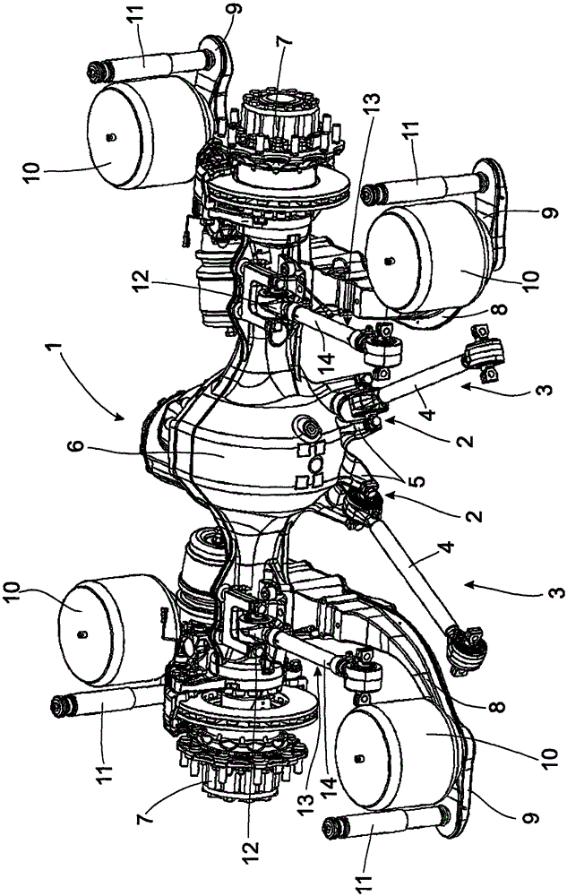 Axle suspension device