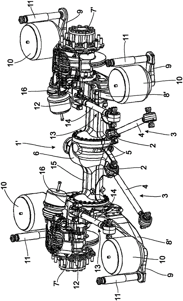 Axle suspension device