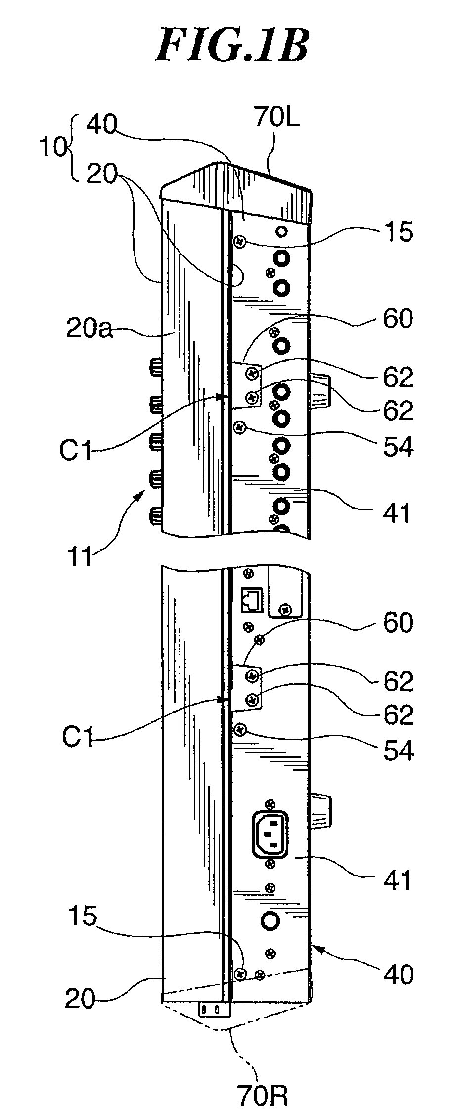 Housing structure of electronic keyboard musical instrument