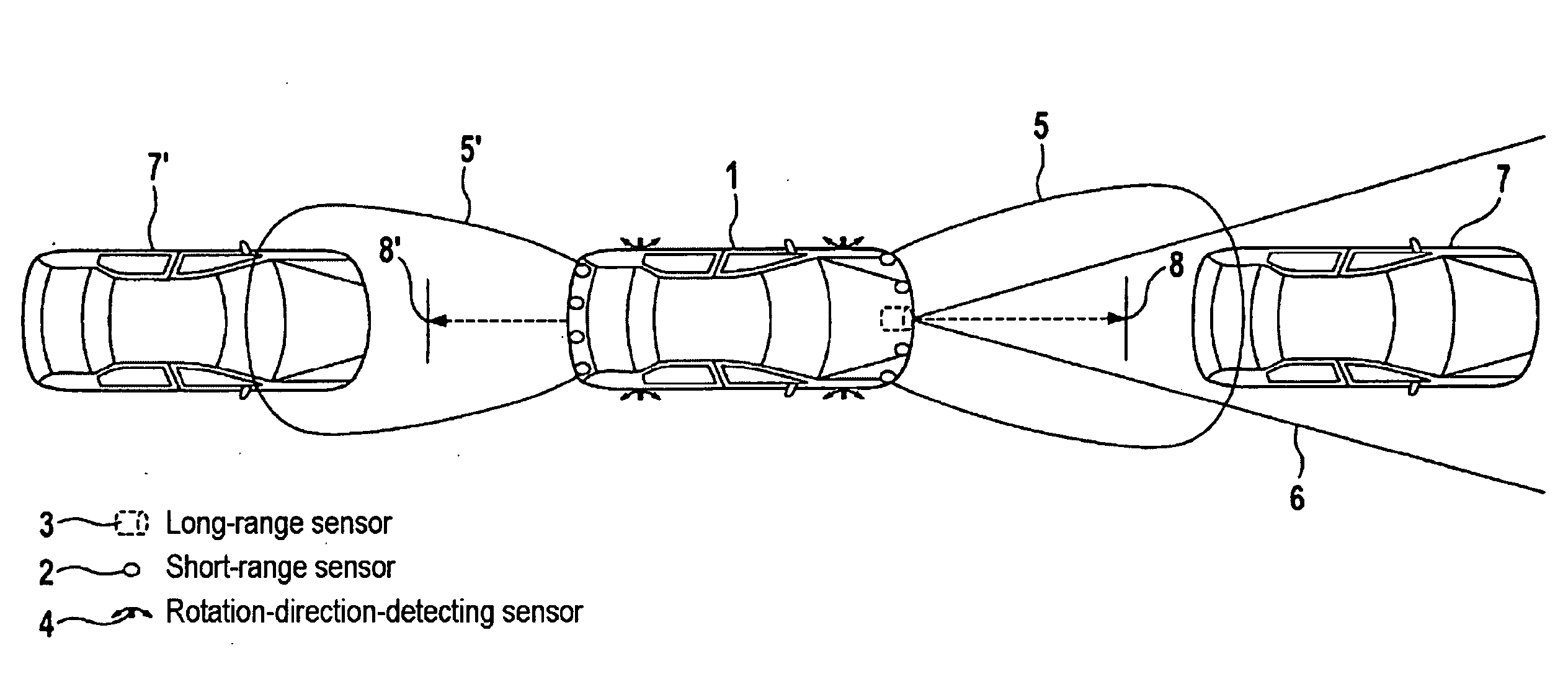 Method and system for adaptively controlling distance and speed and for stopping a motor vehicle, and a motor vehicle which works with same